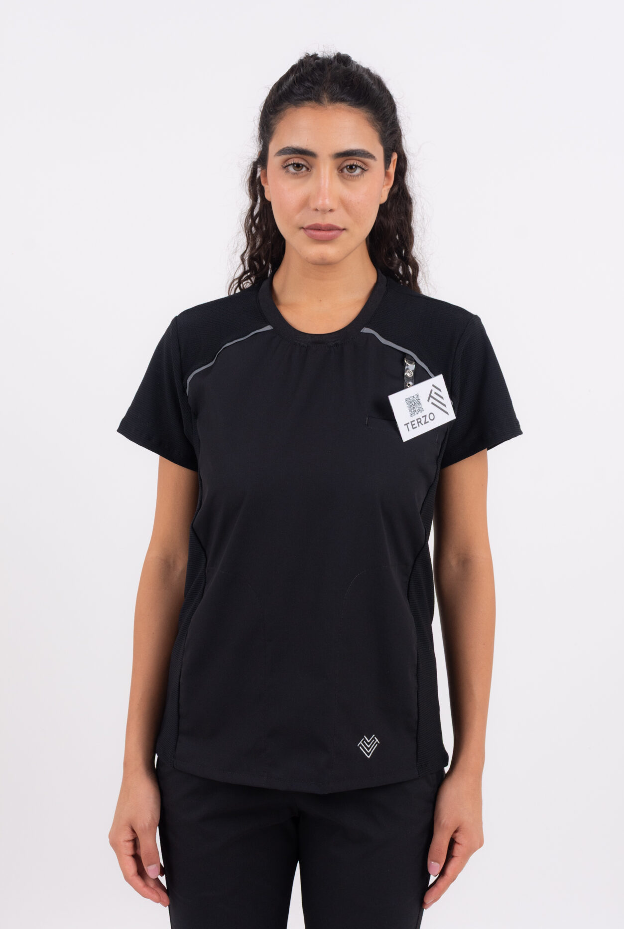 TRZ-464 Chaquetilla Mujer Comfy Negro ARCIEL con MICROPERFORADO SPANDEX - Image 1