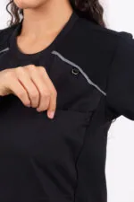 Chaquetilla Mujer Comfy Negro ARCIEL con  MICROPERFORADO SPANDEX - Imagen 6
