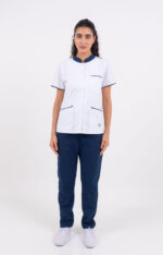 Chaquetilla Mujer Mao Blanco-Azul CORE SPANDEX - Image 8