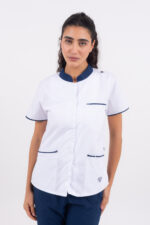 Chaquetilla Mujer Mao Blanco-Azul CORE SPANDEX