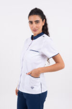Chaquetilla Mujer Mao Blanco-Azul CORE SPANDEX - Image 3