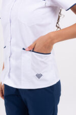 Chaquetilla Mujer Mao Blanco-Azul CORE SPANDEX - Image 7
