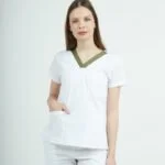Chaquetilla Mujer Ecco Blanco y Musgo ALGODON SPANDEX