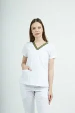 Chaquetilla Mujer Ecco Blanco y Musgo ALGODON SPANDEX
