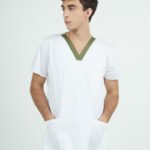 Chaquetilla Hombre Ecco Blanco y Musgo ALGODON SPANDEX