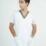 Chaquetilla Hombre Ecco Blanco y Musgo ALGODON SPANDEX