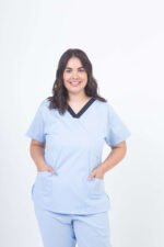 Chaquetilla Mujer Ecco Celeste y Marino ALGODON SPANDEX