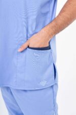 Chaquetilla Hombre Lisa Celeste Acuario SPANDEX - Image 5