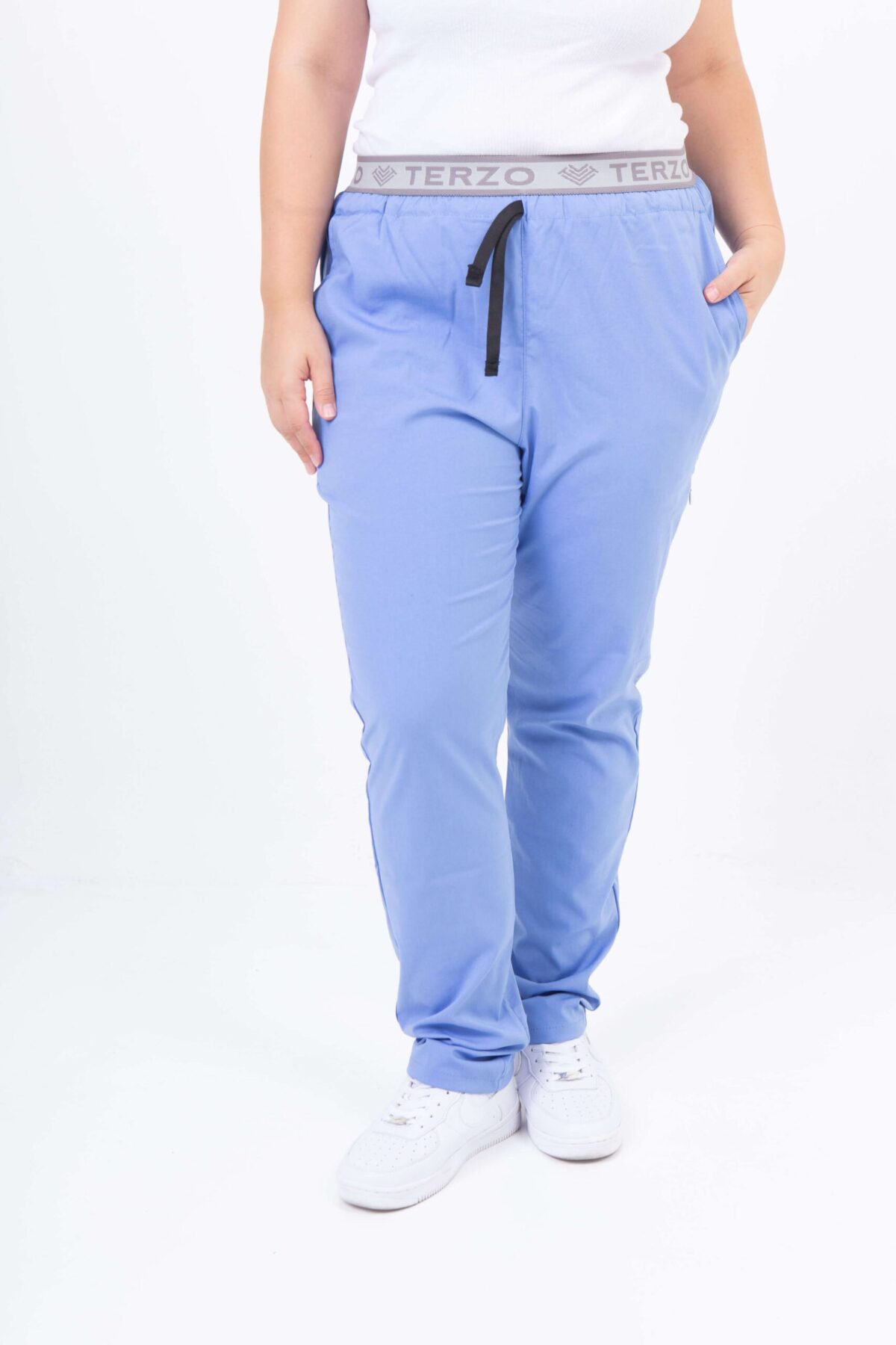 Pantalon Unisex Brand Pocket Celeste Acuario SPANDEX - Image 1