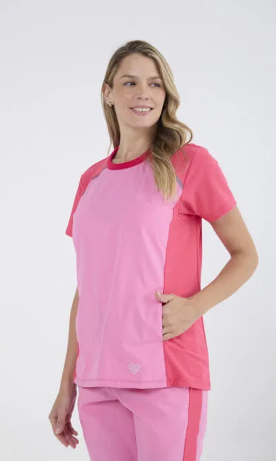 Chaquetilla Mujer Comfy Rosa Combi ARCIEL con MICROPERFORADO SPANDEX