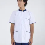 Chaquetilla Hombre Mao Blanco-Azul GRAFIL