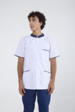 Chaquetilla Hombre Mao Blanco-Azul GRAFIL