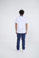 Chaquetilla Hombre Mao Blanco-Azul GRAFIL - Image 5