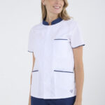 Chaquetilla Mujer Mao Blanco-Azul GRAFIL
