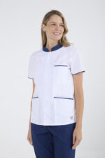 Chaquetilla Mujer Mao Blanco-Azul GRAFIL