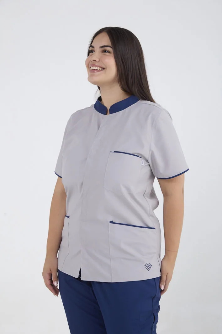 trz44927 Chaquetilla Mujer Mao Gris-Azul ARCIEL - Imagen 1