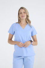 Chaquetilla Mujer Shapy Celeste Clasico ARCIEL con JERSEY SPANDEX