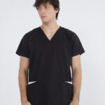Chaquetilla Hombre Lisa Negro y Lila SPANDEX