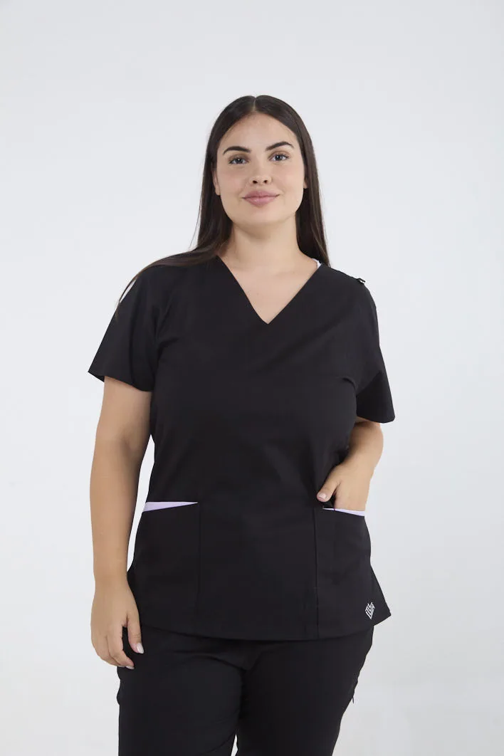 Chaquetilla Mujer Lisa Negro y Lila SPANDEX