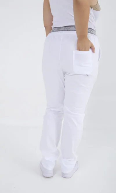 Pantalon Unisex Brand Pocket Blanco SPANDEX