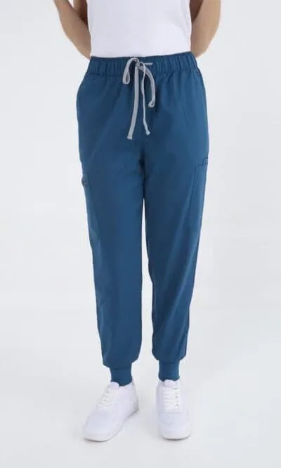 Pantalón médico unisex color petróleo tela spandex modelo jogger Terzo Indumentaria