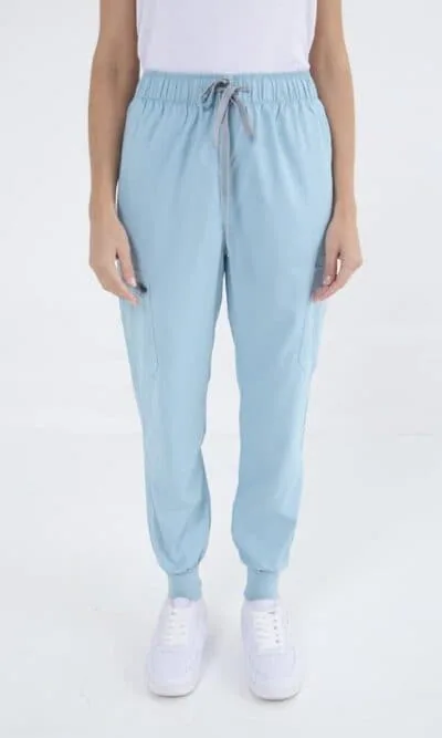 Pantalón médico unisex color aqua tela spandex modelo jogger Terzo Indumentaria