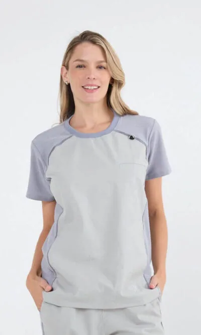 Chaquetilla Mujer Comfy Gris Combi ARCIEL con MICROPERFORADO SPANDEX