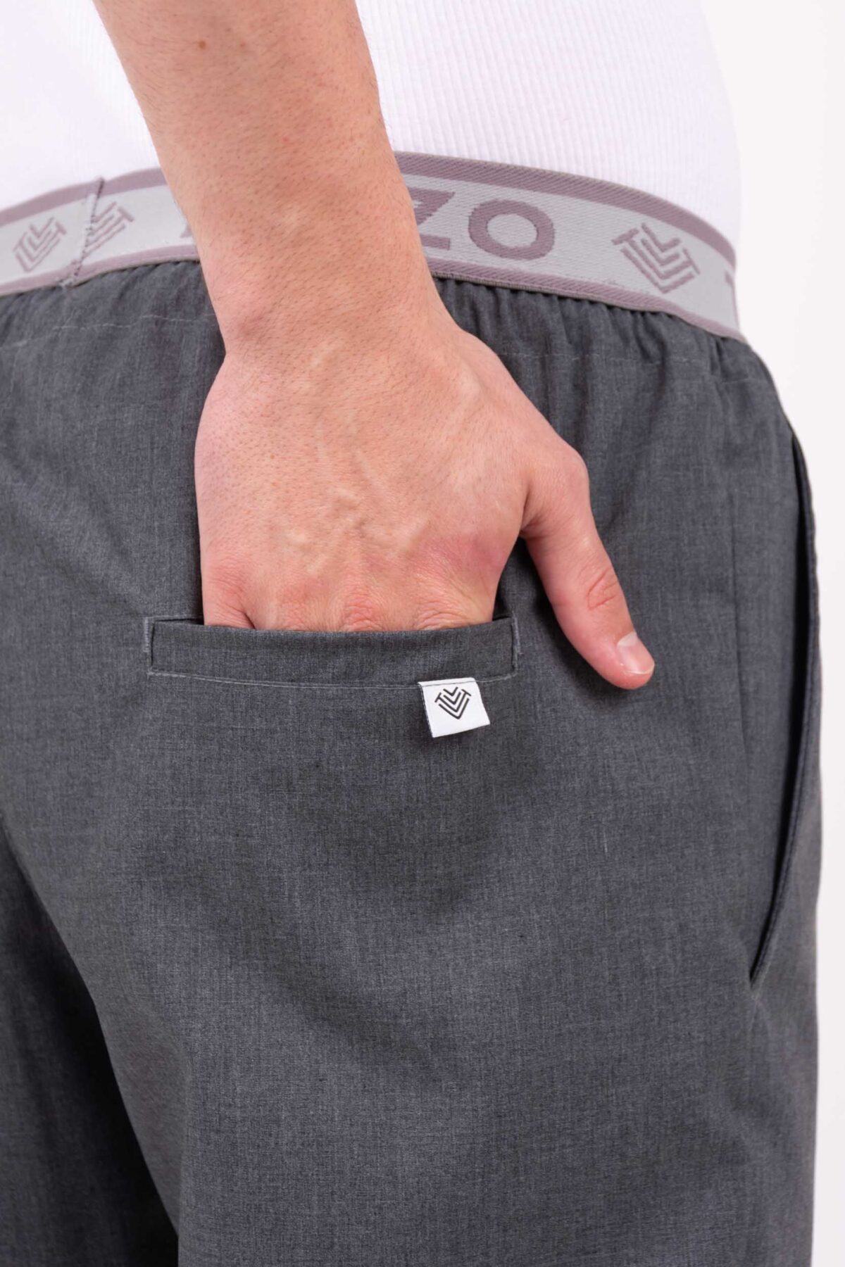 Pantalon Unisex Brand Pocket Gris Melange ARCIEL - Image 3