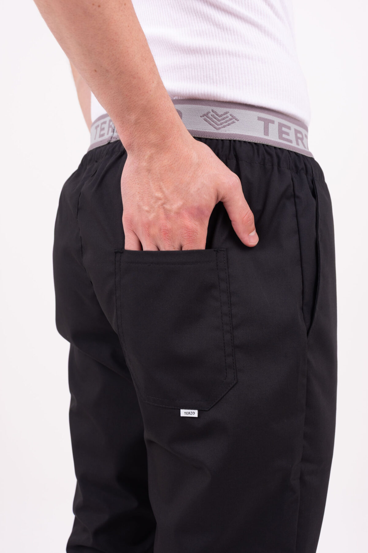 TERZO0735 Pantalon Unisex Brand Pocket Negro ARCIEL - Image 3
