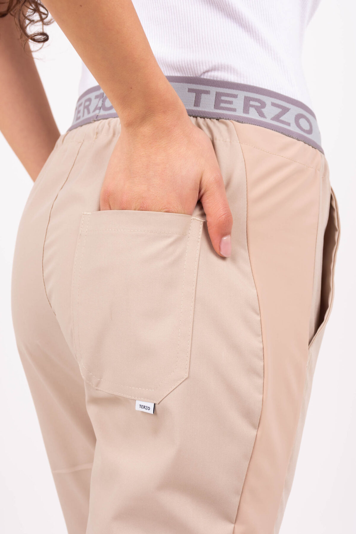 Pantalon Unisex Brand Shapy Beige ARCIEL con JERSEY SPANDEX - Image 4