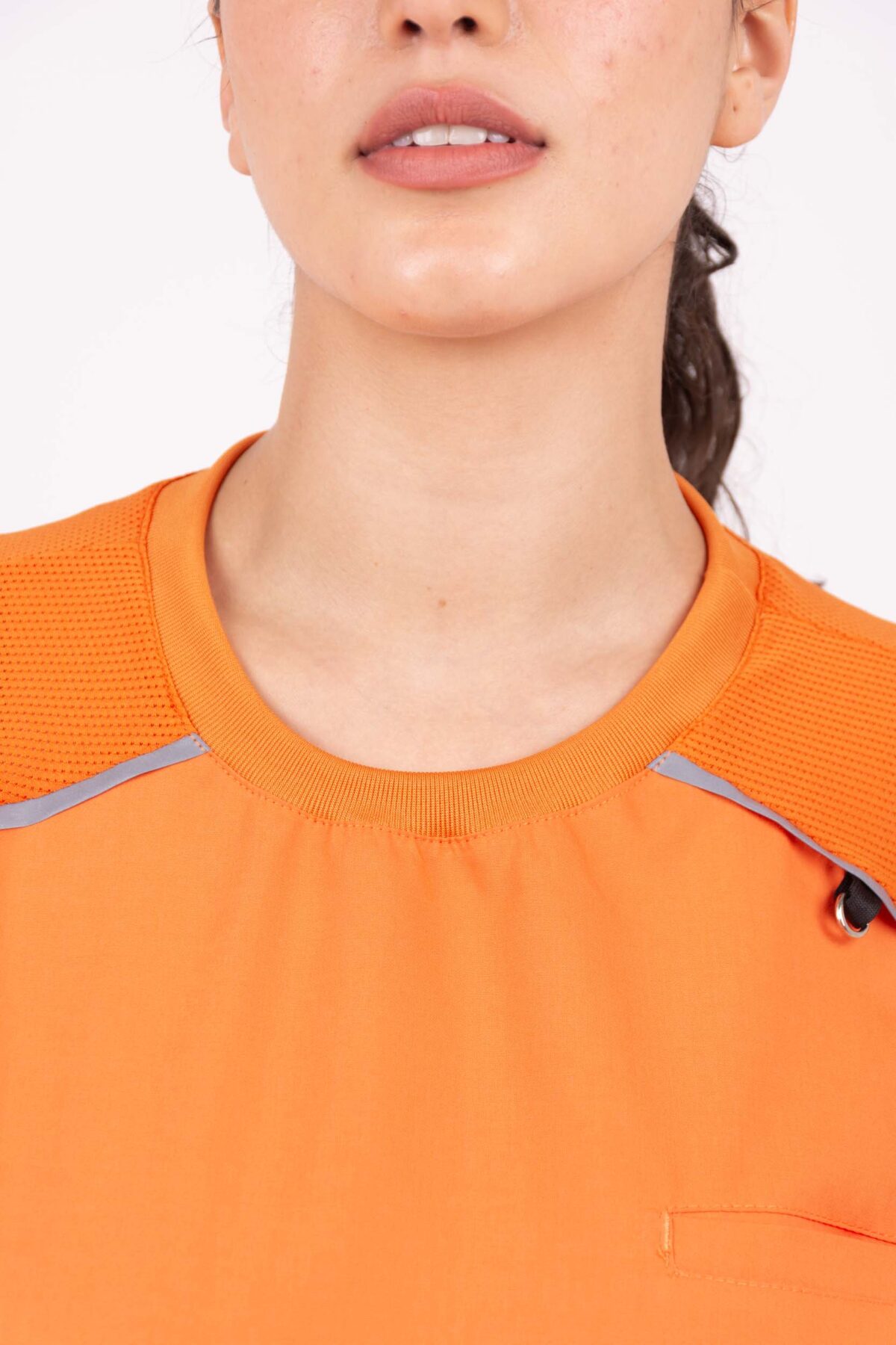 Chaquetilla Mujer Comfy Naranja ARCIEL con MICROPERFORADO SPANDEX - Image 3