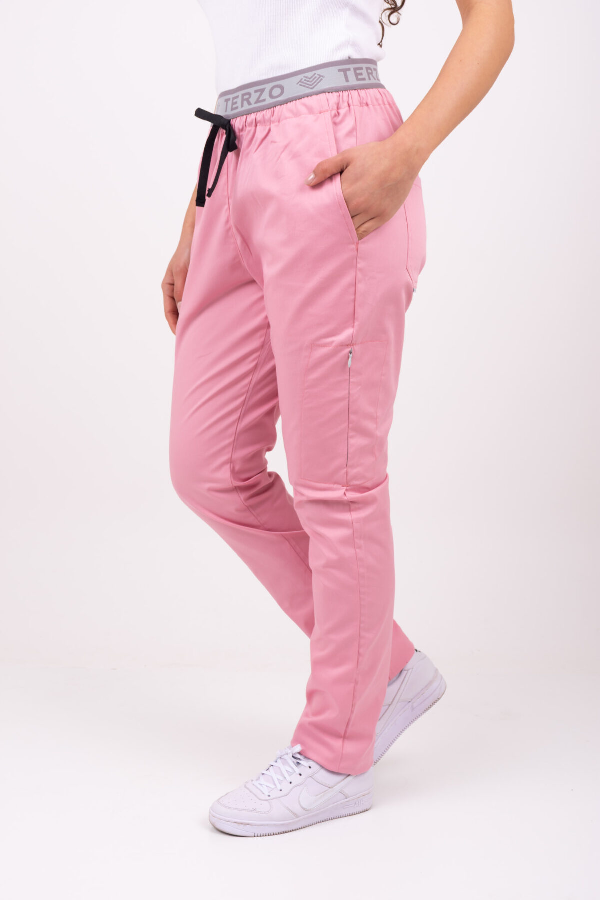 TERZO0949 Pantalon Unisex Brand Pocket Rosa Viejo SPANDEX - Image 3