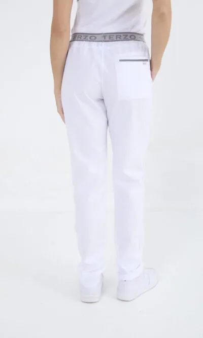 Pantalon Unisex Brand Comfy Blanco ARCIEL con  MICROPERFORADO SPANDEX