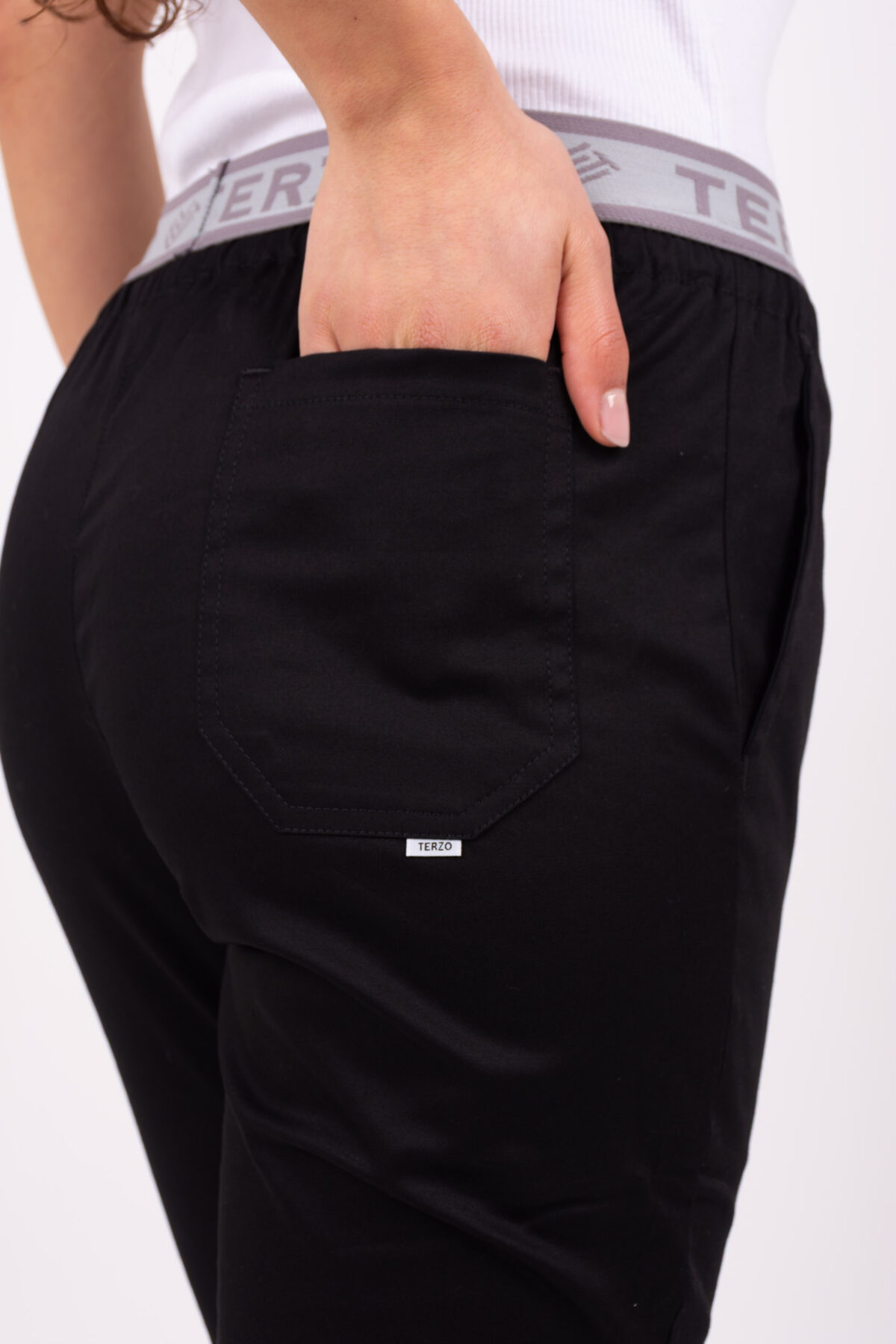Pantalon Unisex Brand Pocket Negro SPANDEX - Image 3
