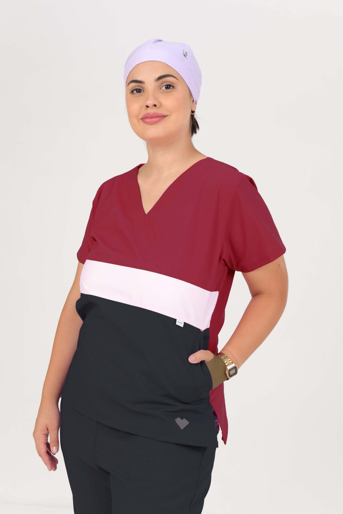 Chaquetilla Mujer Tricolor Bordo y Negro ARCIEL - Image 1