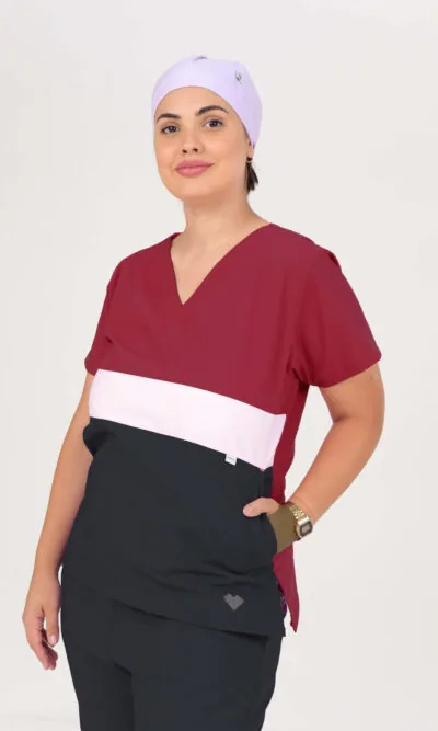 Chaquetilla Mujer Tricolor Bordo y Negro ARCIEL