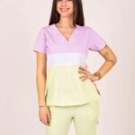 Chaquetilla Mujer Tricolor Lila y Pistacho ARCIEL