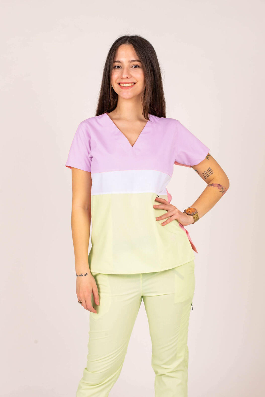 lila pistacho Chaquetilla Mujer Tricolor Lila y Pistacho ARCIEL - Image 1