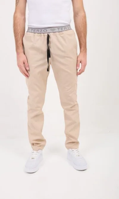 Pantalon Unisex Brand Pocket Beige  ARCIEL