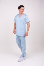 Pantalon Unisex Brand Pocket Celeste Claro SPANDEX - Image 4