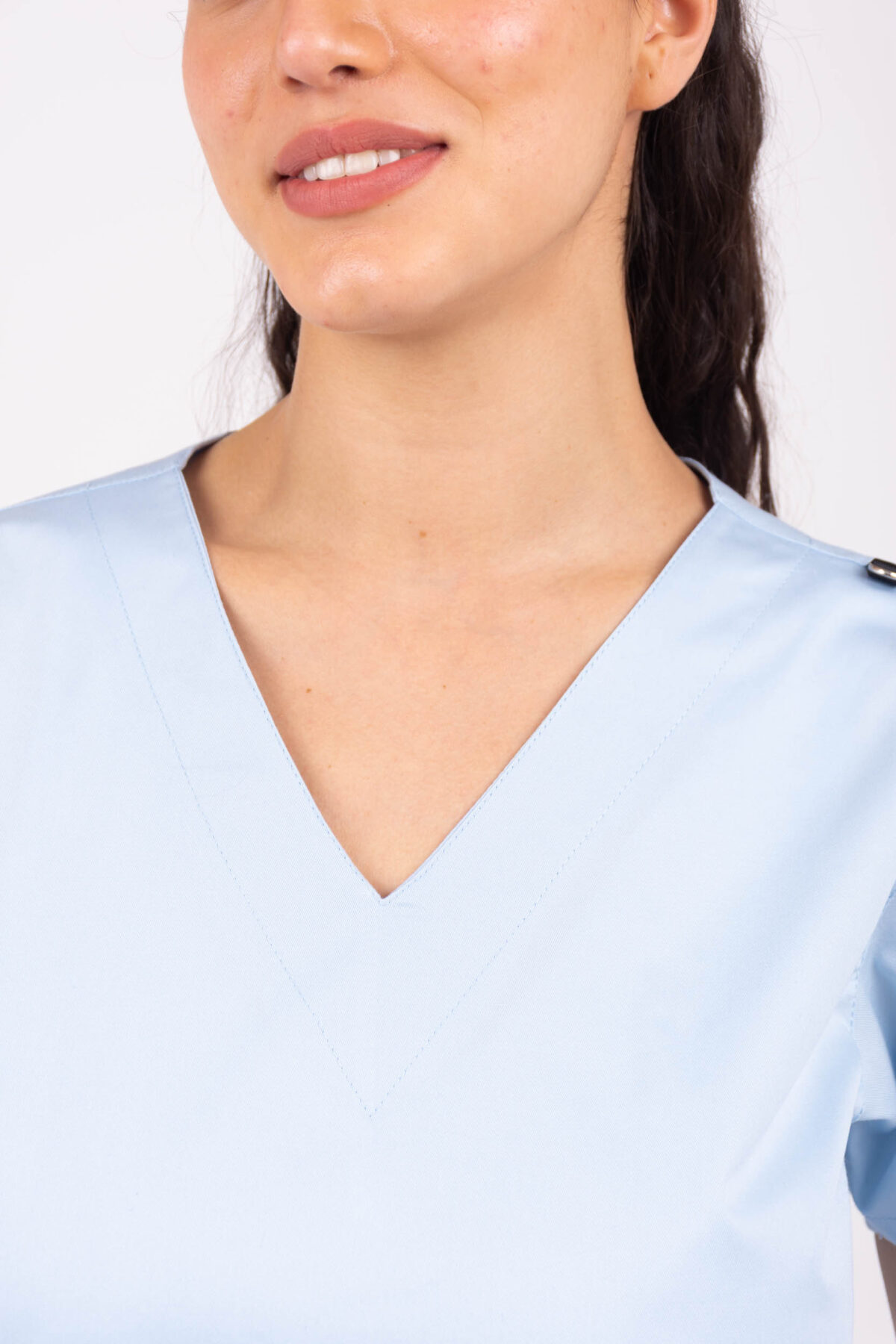 Chaquetilla Mujer Lisa Celeste Claro SPANDEX - Image 3