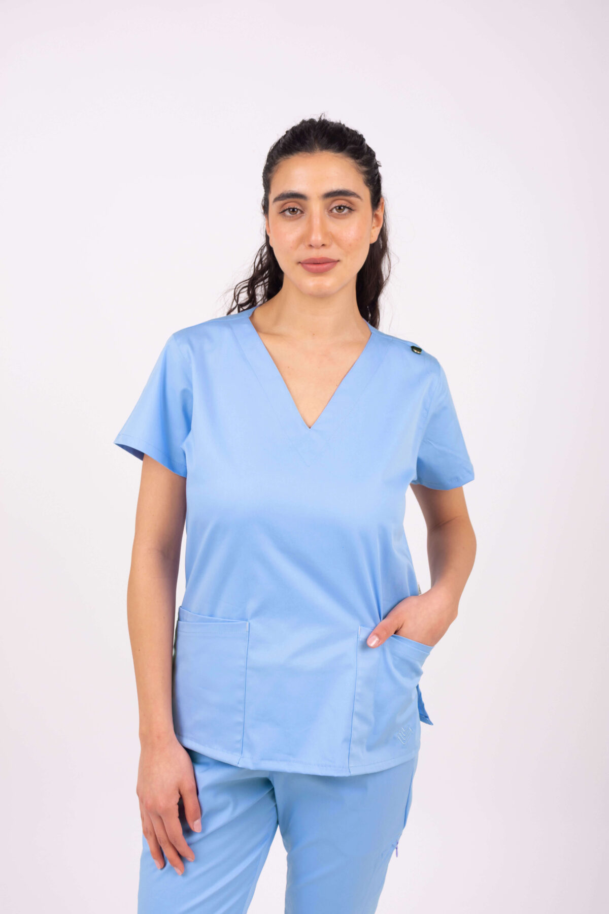 Chaquetilla Mujer Lisa Full Celeste CORE SPANDEX - Image 1