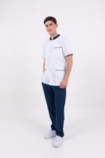 Chaquetilla Hombre Mao Blanco-Azul CORE SPANDEX - Image 4