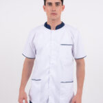 Chaquetilla Hombre Mao Blanco-Azul CORE SPANDEX