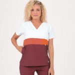 Chaquetilla Mujer Tricolor Blanco y Bordo ARCIEL